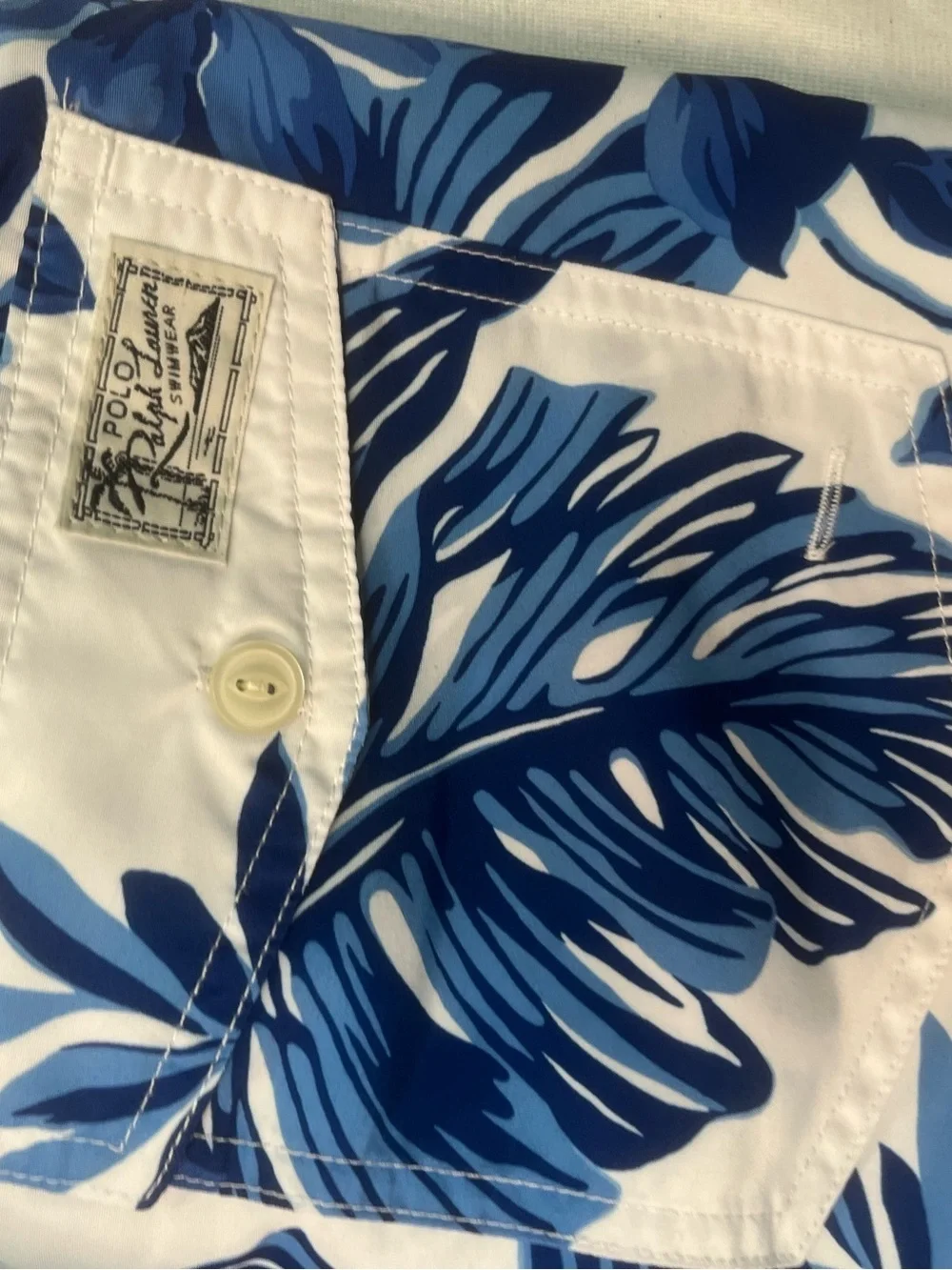 Sz various polo Men's Blue Floral Swim Trunks